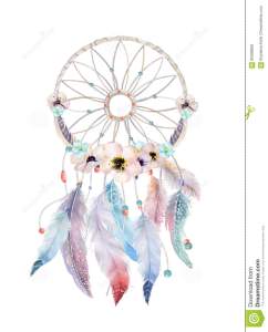 isolated-watercolor-decoration-bohemian-dreamcatcher-boho-feath-feathers-native-dream-chic-design-mystery-etnic-tribal-print-85098958